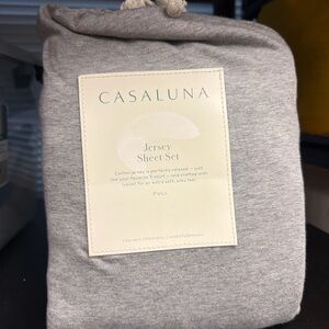 NWT Casaluna Gray Jersey‎ Sheet Set FULL